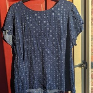 Gap Blue/White Short Sleeve Blouse